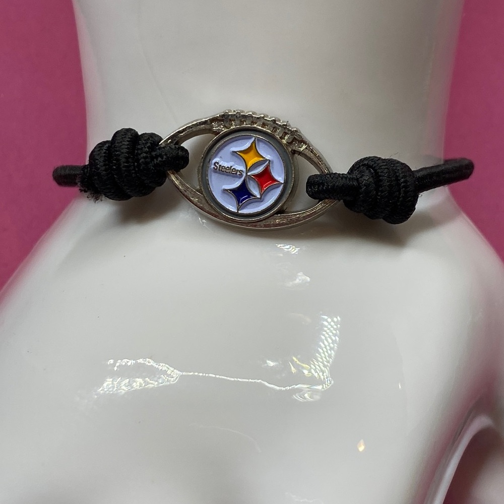 2/$15 Pittsburgh Steelers football theme stretchy bracelet